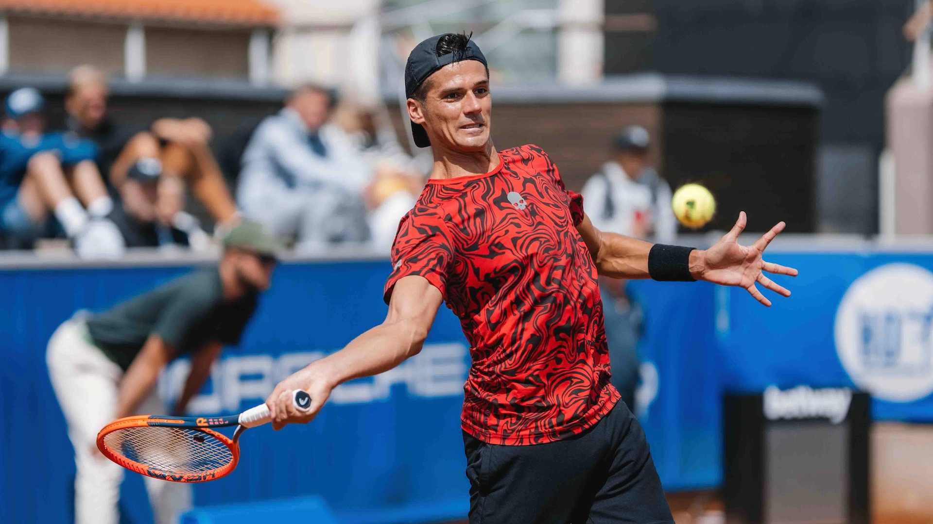 Federico Coria compite ante Sebastián Báez en la primera ronda del Nordea Open de Bastad.