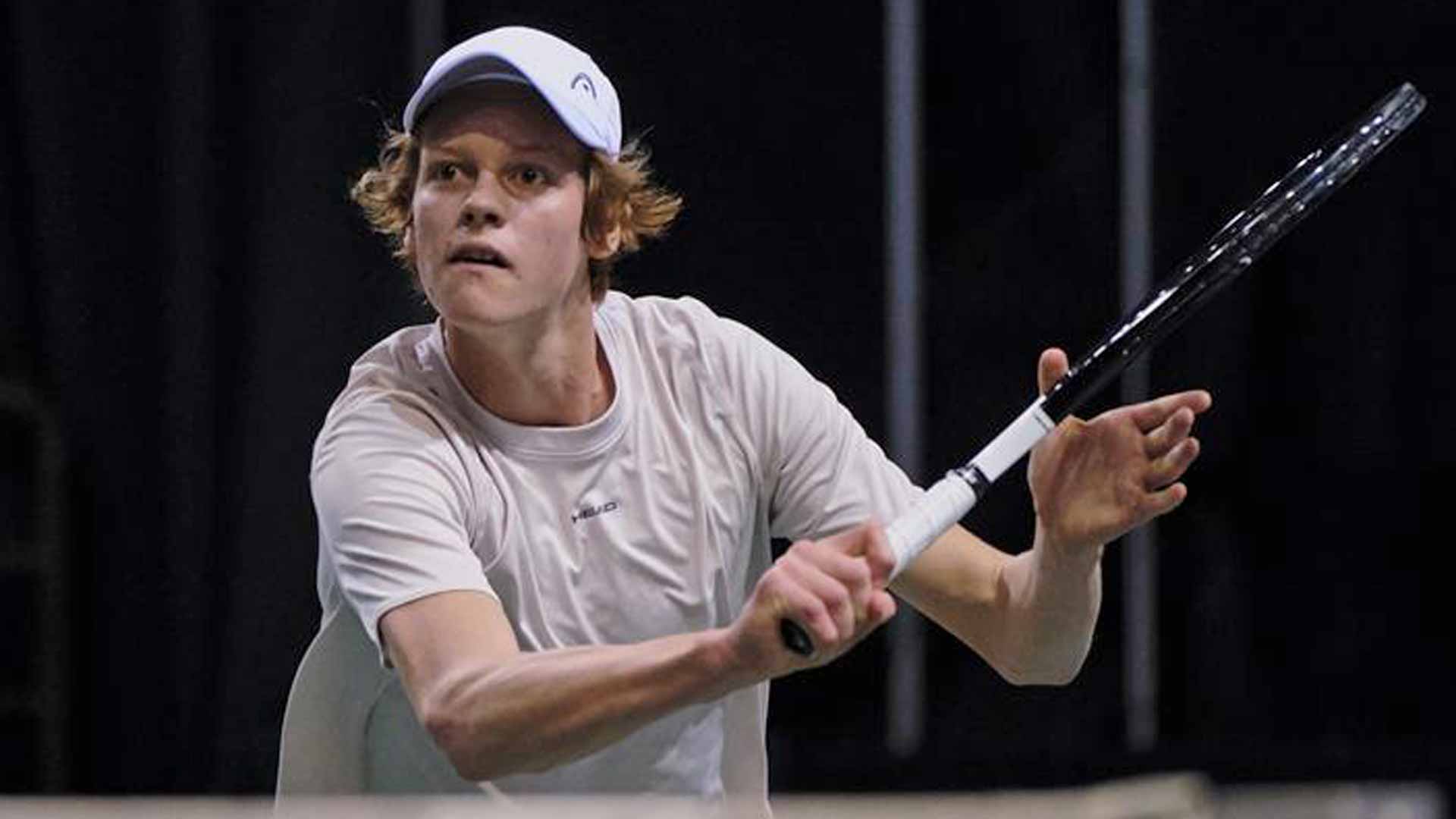 Jannik Sinner at the 2019 Bergamo Challenger, where he won his first title at that level.