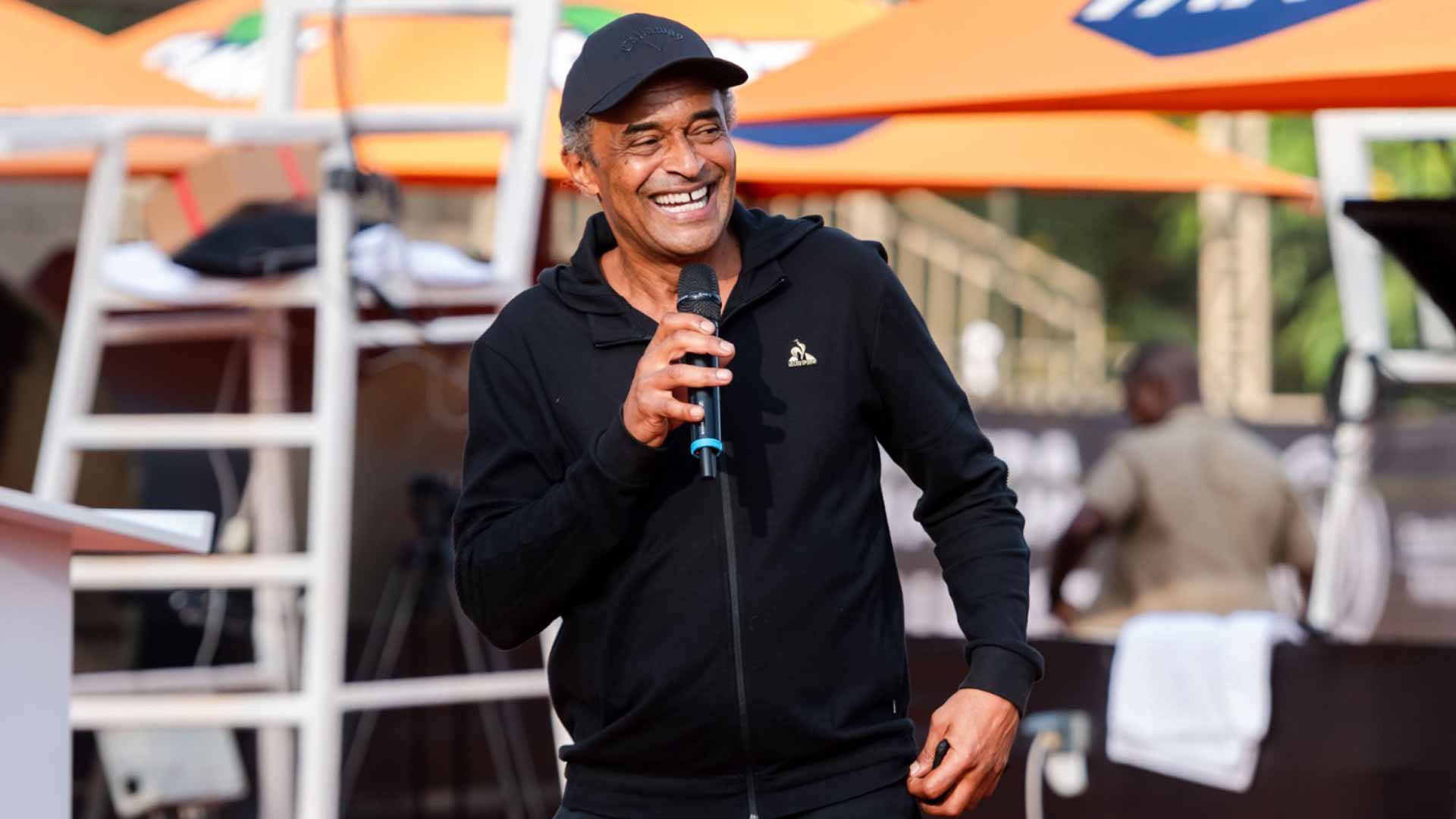 <a href='https://wwwx.atptour.com/en/players/yannick-noah/n022/overview'>Yannick Noah</a> at the <a href='https://wwwx.atptour.com/en/scores/archive/kigali/2913/2025/results'>Rwanda Challenger</a> trophy ceremony.