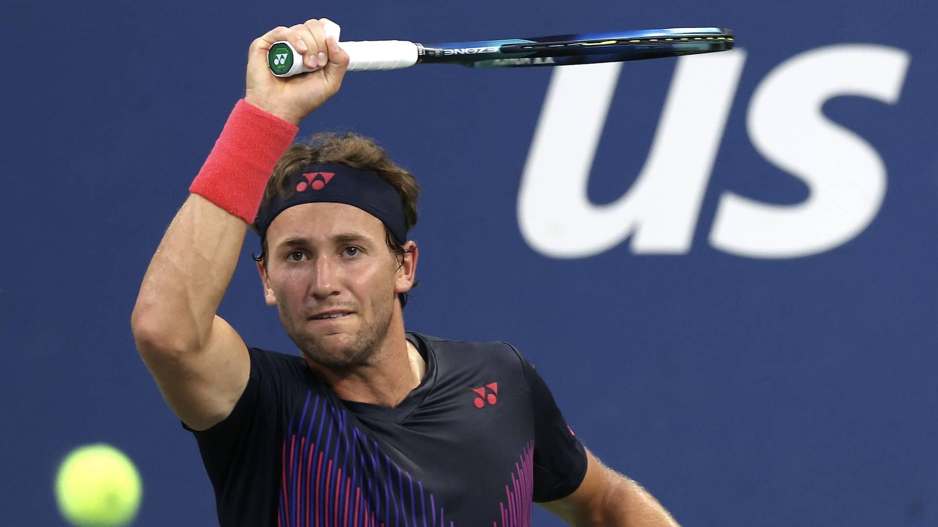 Casper Ruud durante un partido en el US Open.