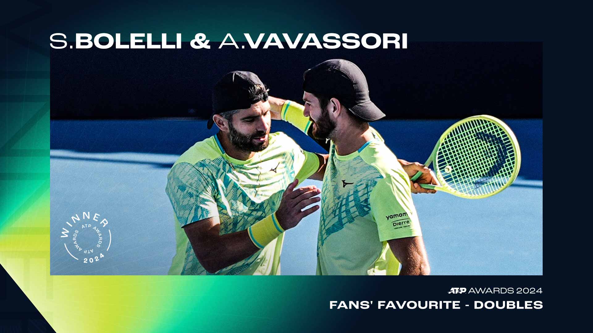 Bolelli/Vavassori son la pareja Favorita de los Aficionados en los Premios ATP 2024