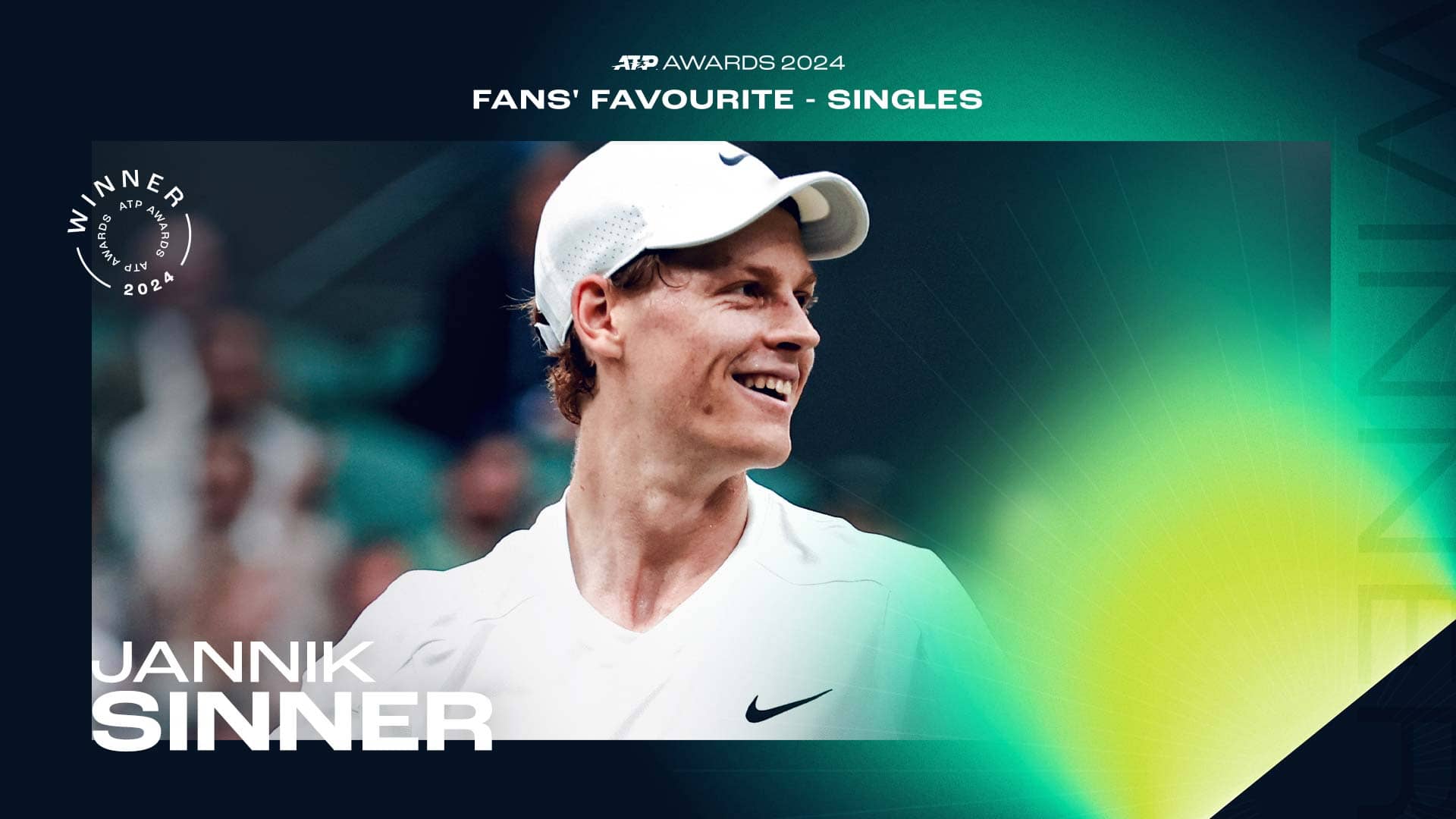 Sinner repite como Favorito de los Aficionados en los Premios ATP 2024